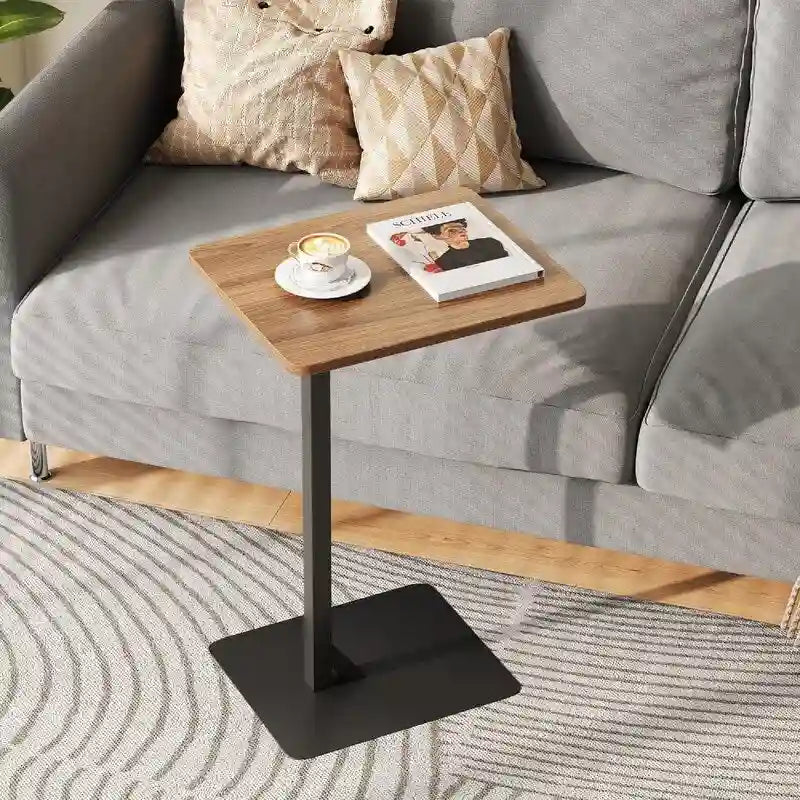 C Shaped End Table for Couch & Bedside - 15.7D x 11.8W x 23.6H