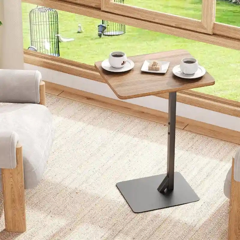 C Shaped End Table for Couch & Bedside - 15.7D x 11.8W x 23.6H
