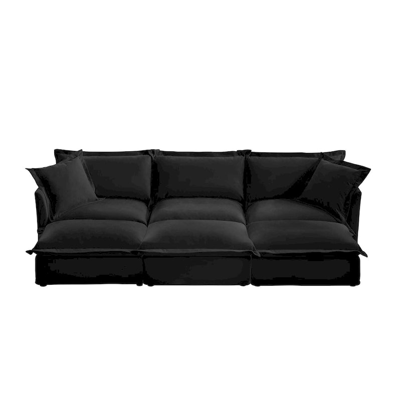 120 Chenille 3-Seater Sectional Sofa with 3 Ottomans
