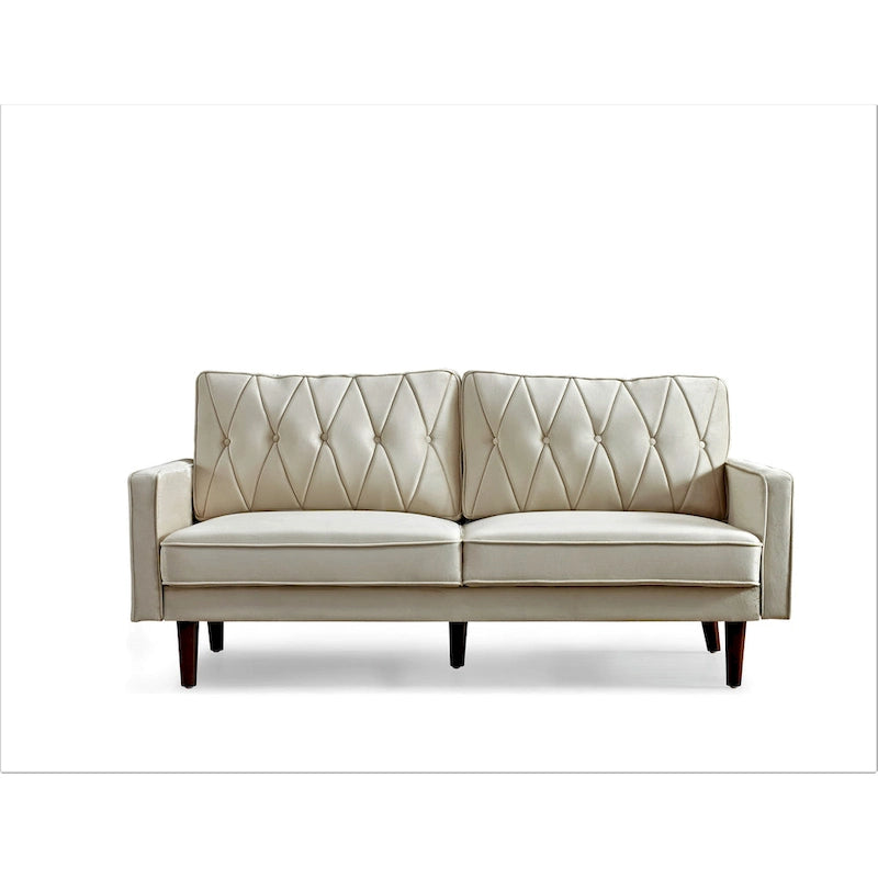 69.3 Wide Velvet Tufted Cushion Back Sofa
