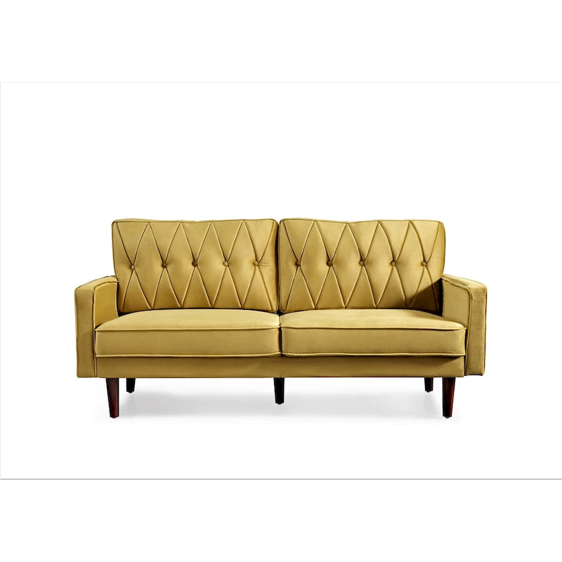 69.3 Wide Velvet Tufted Cushion Back Sofa