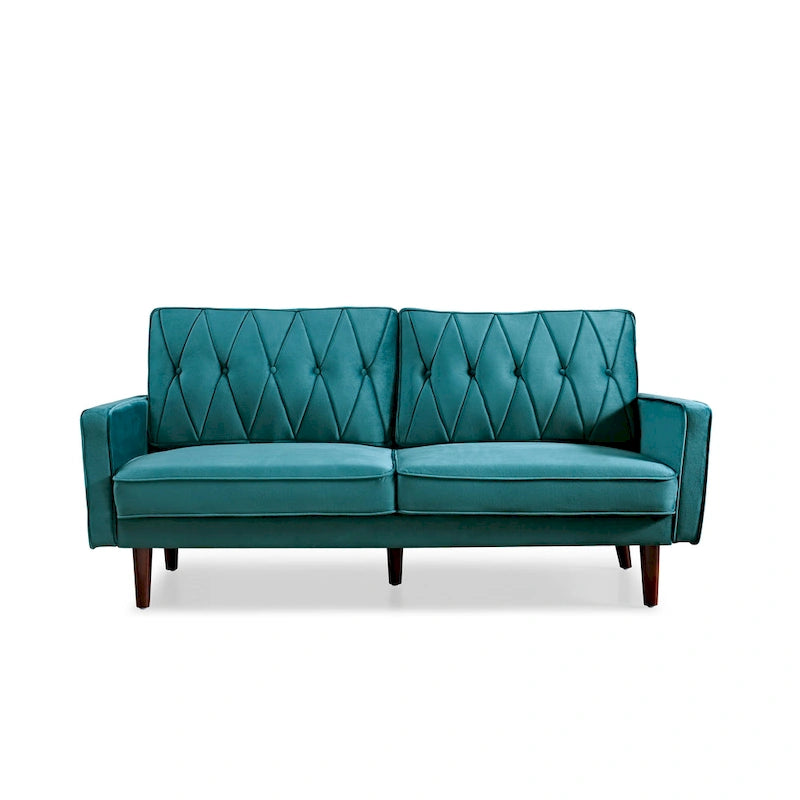 69.3 Wide Velvet Tufted Cushion Back Sofa