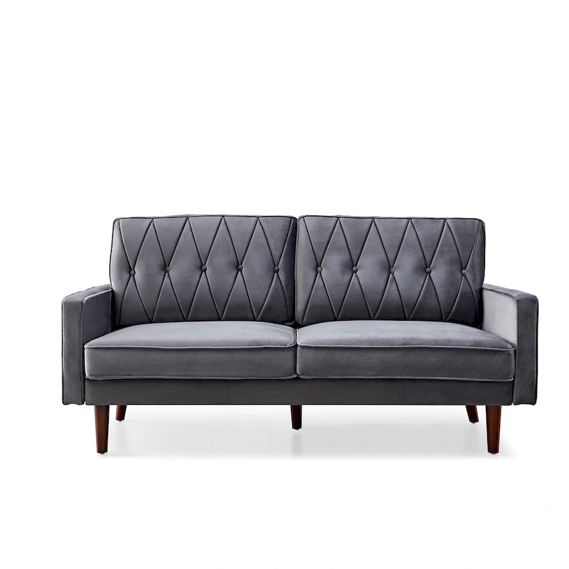 69.3 Wide Velvet Tufted Cushion Back Sofa