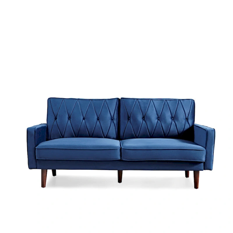 69.3 Wide Velvet Tufted Cushion Back Sofa