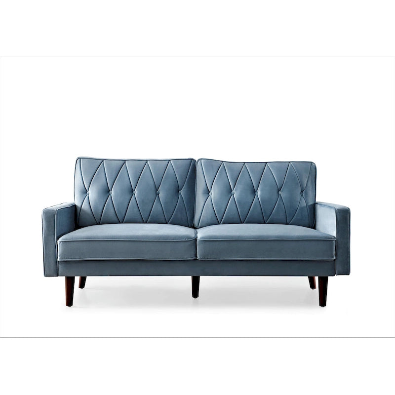 69.3 Wide Velvet Tufted Cushion Back Sofa