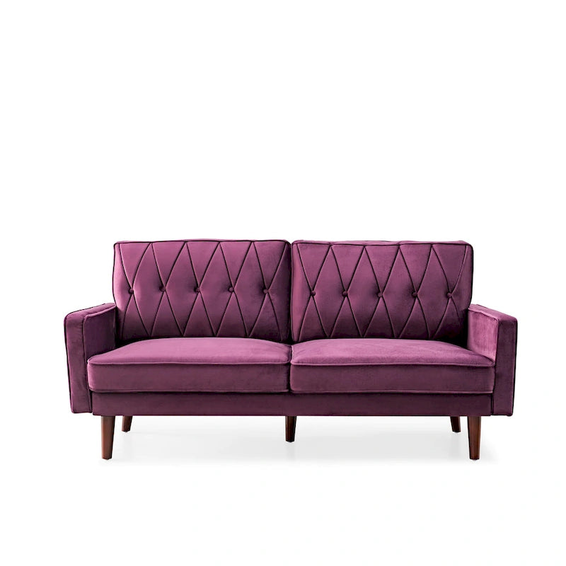 69.3 Wide Velvet Tufted Cushion Back Sofa