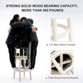 Leather Upholstered Wooden 360 Degrees Swivel Barstool with Back