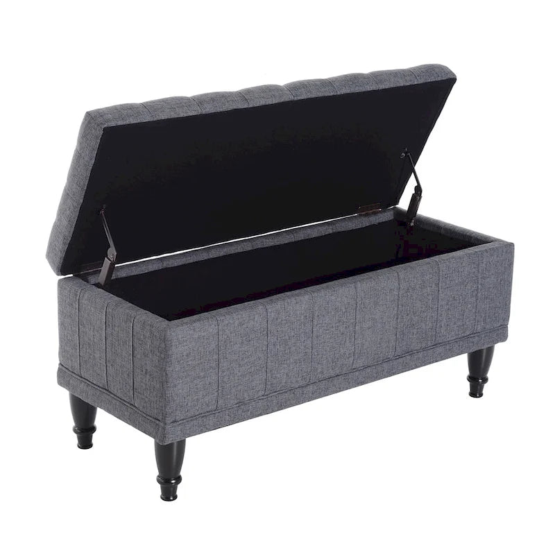 42-inch Fabric Tufted Storage Ottoman Bench