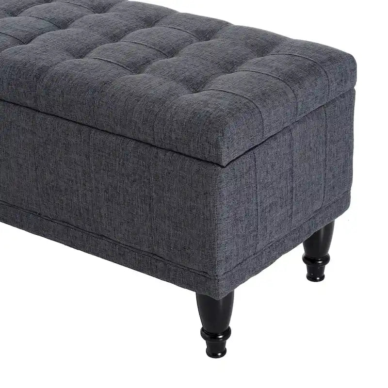 42-inch Fabric Tufted Storage Ottoman Bench