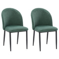 Upholstered Dining Chair With Black Legs, Set of 2