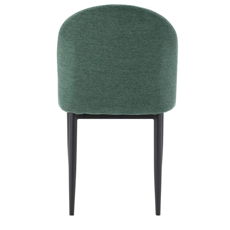 Upholstered Dining Chair With Black Legs, Set of 2