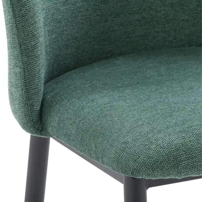 Upholstered Dining Chair With Black Legs, Set of 2