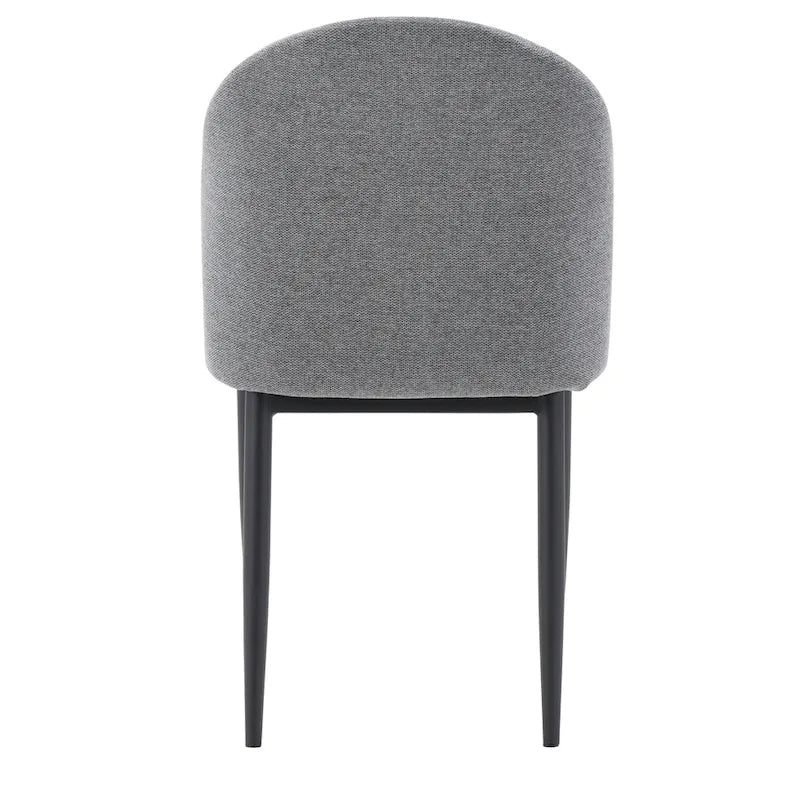 Upholstered Dining Chair With Black Legs, Set of 2