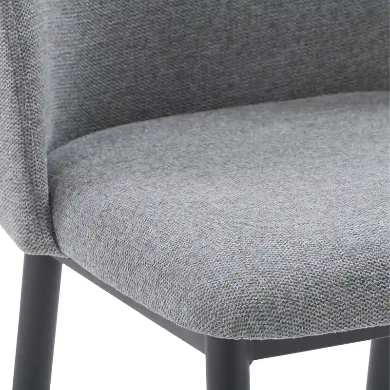 Upholstered Dining Chair With Black Legs, Set of 2