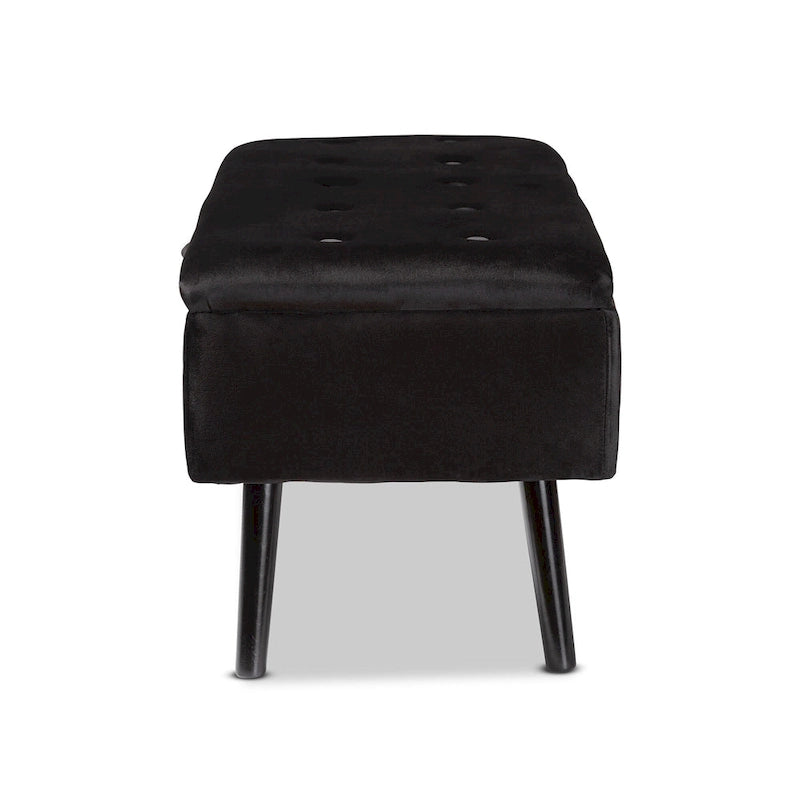 Modern and Contemporary Velvet Wood Storage Bench