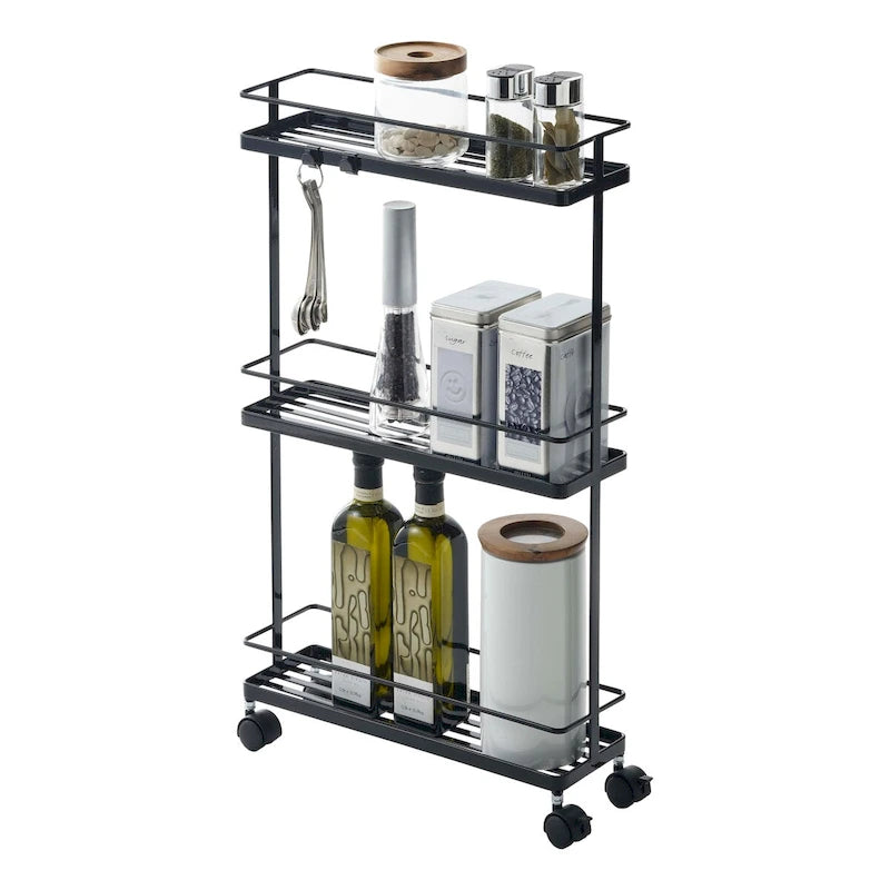 Home Rolling Cart, Steel, Holds 6.6 lbs, Wheels