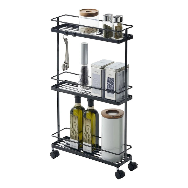 Home Rolling Cart, Steel, Holds 6.6 lbs, Wheels