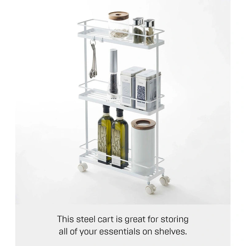 Home Rolling Cart, Steel, Holds 6.6 lbs, Wheels
