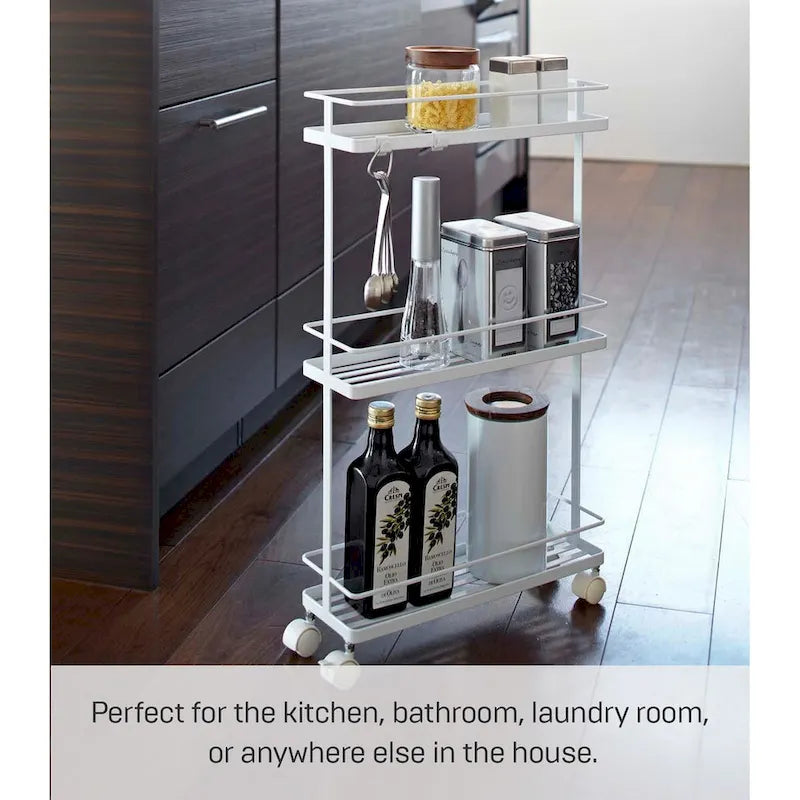 Home Rolling Cart, Steel, Holds 6.6 lbs, Wheels