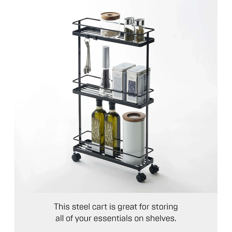 Home Rolling Cart, Steel, Holds 6.6 lbs, Wheels