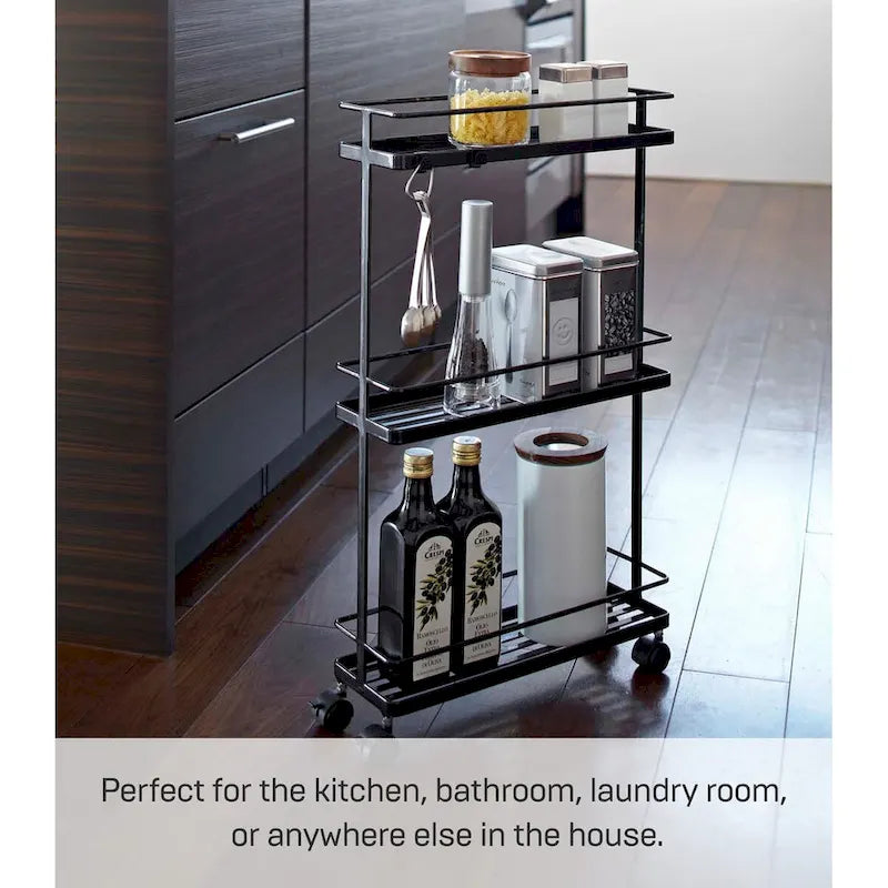 Home Rolling Cart, Steel, Holds 6.6 lbs, Wheels