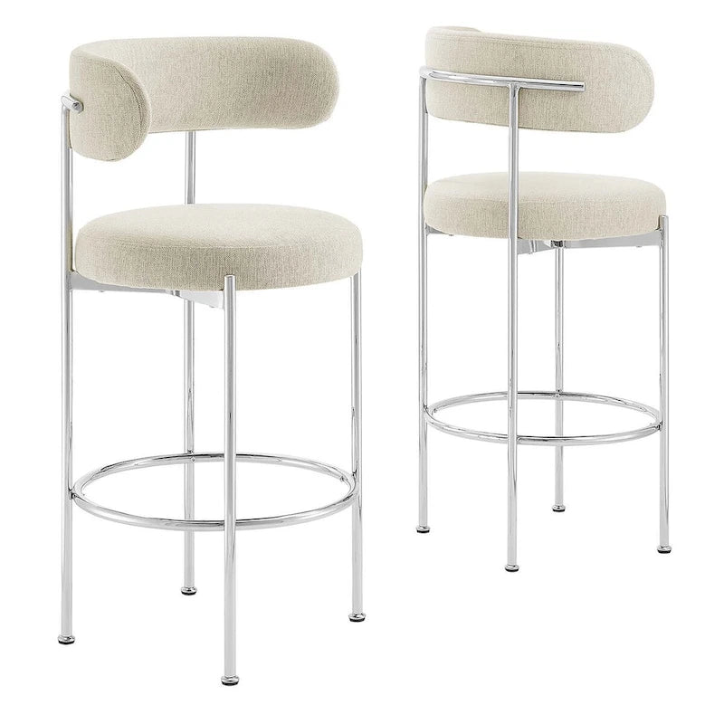 Fabric Bar Stools - Set of 2