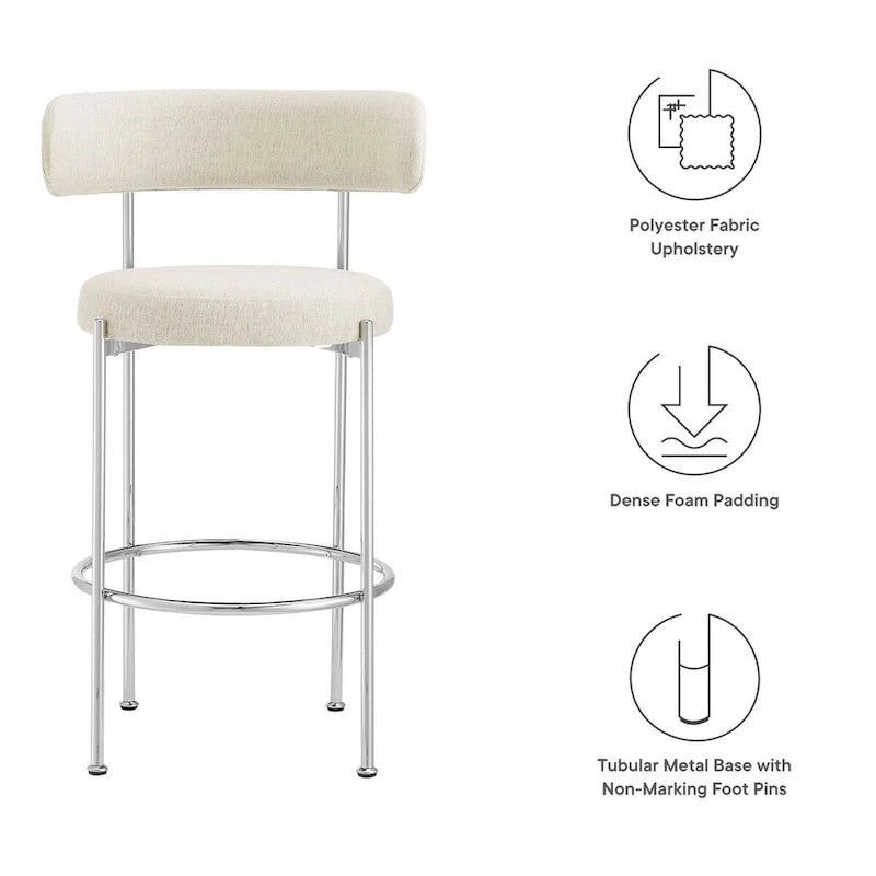 Fabric Bar Stools - Set of 2