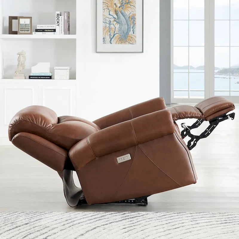 Zero Gravity Power Recline and Headrest Top Grain Leather Recliner