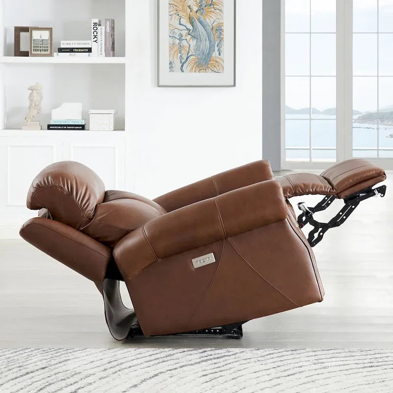Zero Gravity Power Recline and Headrest Top Grain Leather Recliner