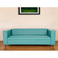 HomeRoots 84 Blue Faux Leather Sofa With Black Legs - 84