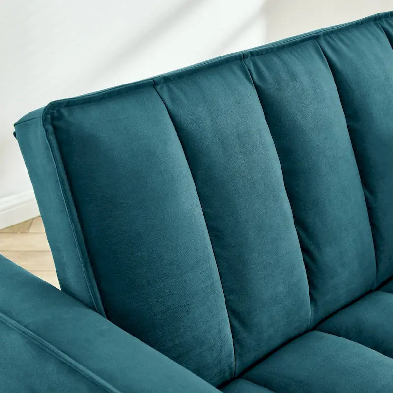 Modern Velvet Loveseat Sofa Couch Pull Out Bed,3 in 1 Convertible For Living Room Sofa Bed