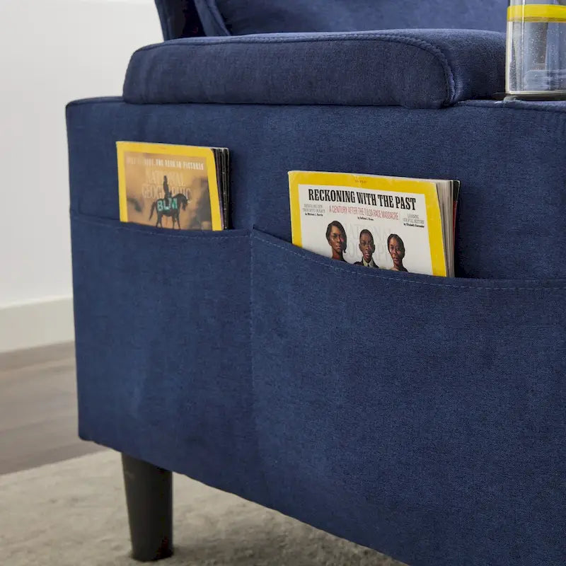 L-Shaped Sectional 3-seater sofa with storage ottoman