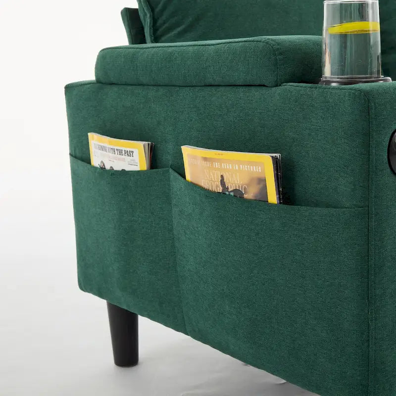 L-Shaped Sectional 3-seater sofa with storage ottoman