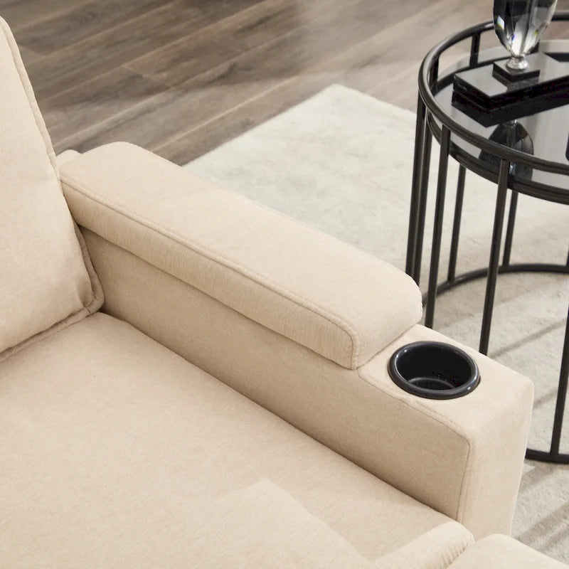 L-Shaped Sectional 3-seater sofa with storage ottoman