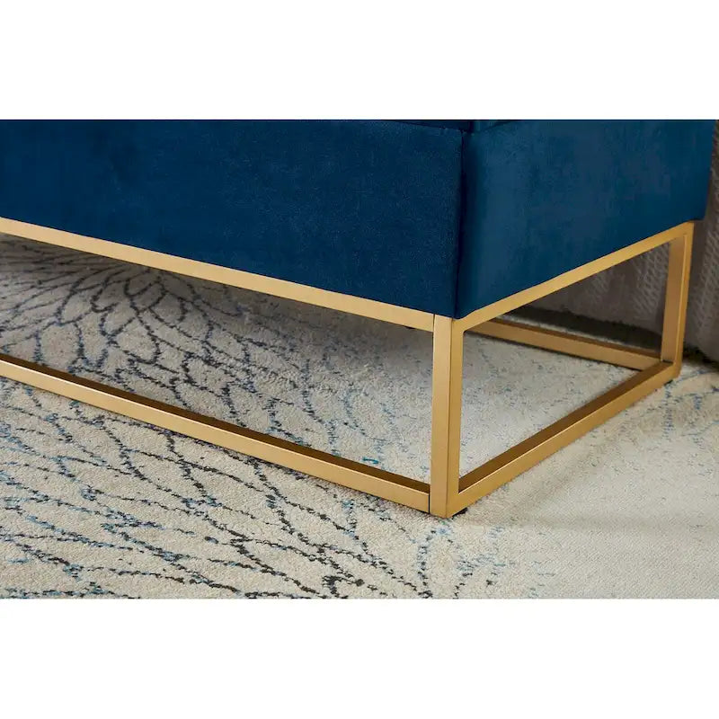 58.6 Bed Bench Metal Base with Storage Pink Velvet