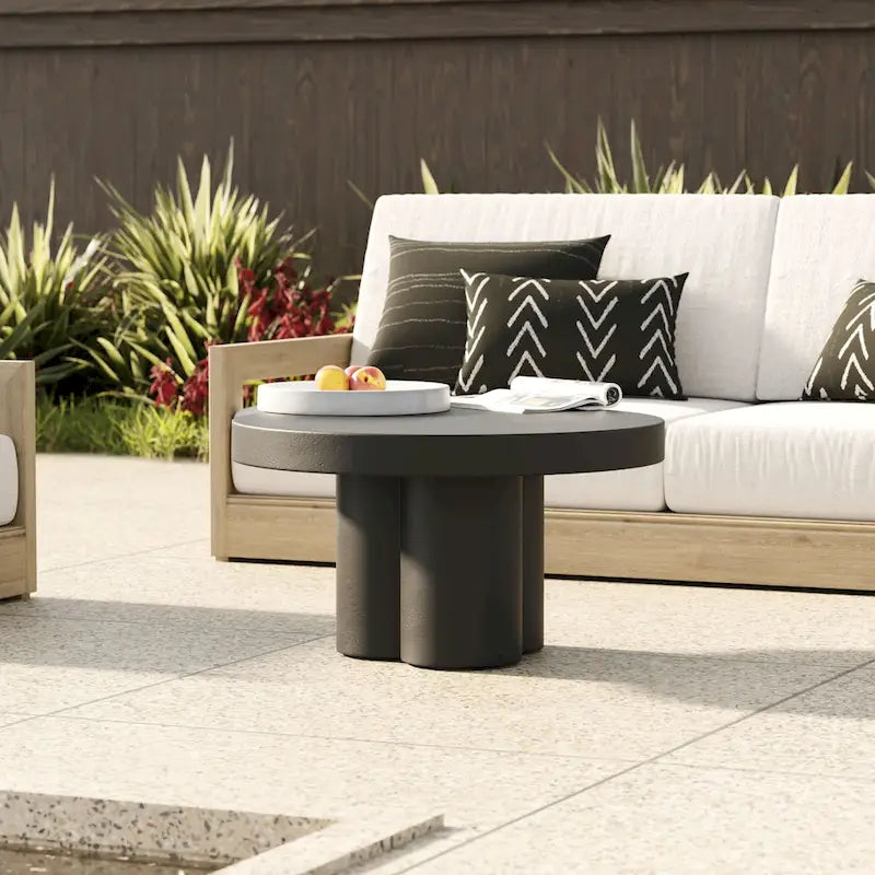 Modern Black Concrete Coffee Table