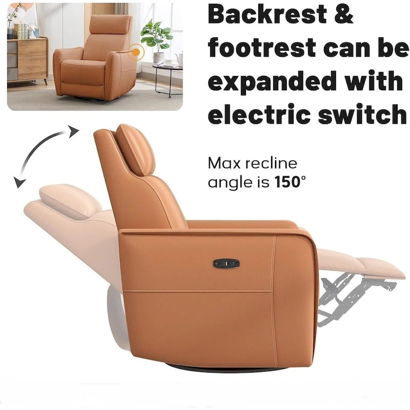 32.3 Wide Power Swivel Rocker Recliner Chairwith USB Ports
