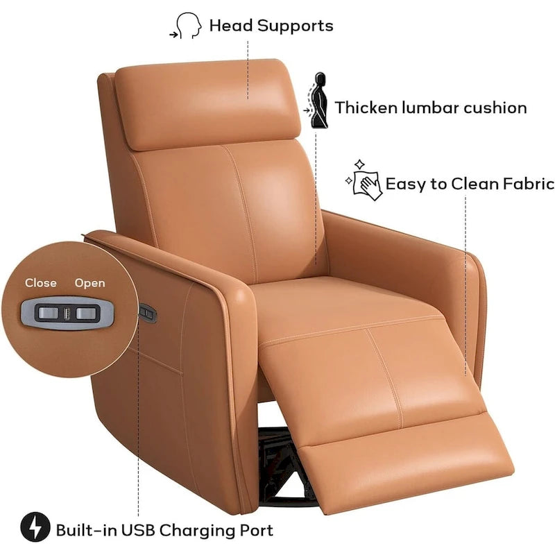 32.3 Wide Power Swivel Rocker Recliner Chairwith USB Ports