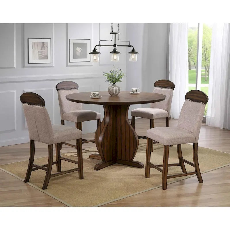 Round Counter Height Table in Oak